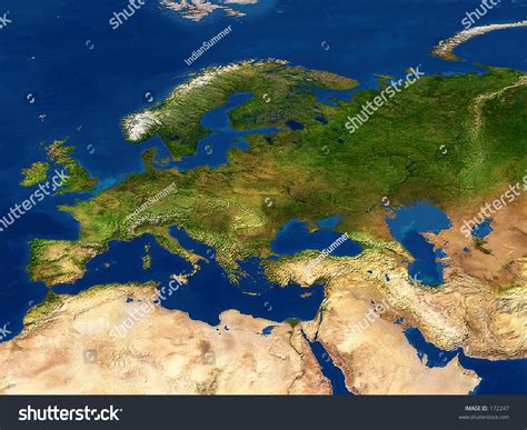 Real Looking Earth Map Europe Center Stock Photo 172247 Shutterstock