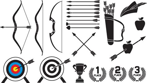 Archery Icons Set Or Collection 2321744 Vector Art At Vecteezy