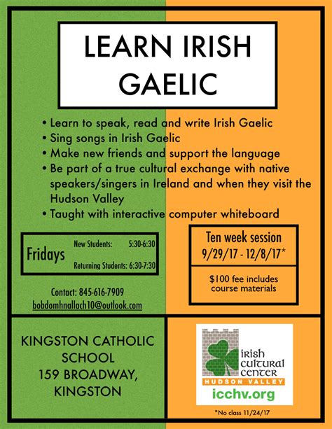 Language Irish Cultural Center Hudson Valley