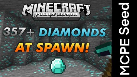 Mcpe Seed 300 Diamonds At Spawn Youtube