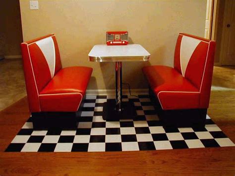 Annettes Diner Booth Retro Kitchen Red And White Custom Table