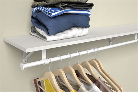 Closetmaid Adjustable 3 4ft Hanging Closet Rod Wood Shelf Accessory Kit