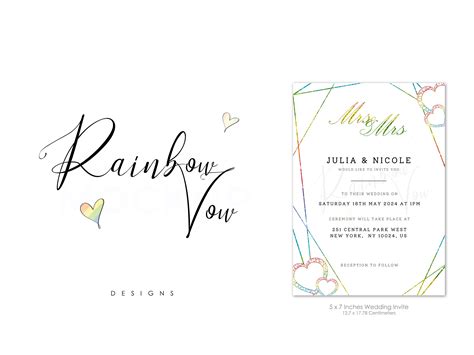 Mrs And Mrs Lesbian Wedding Invitations Instantly Downloadable Pdf Template Editable Featuring