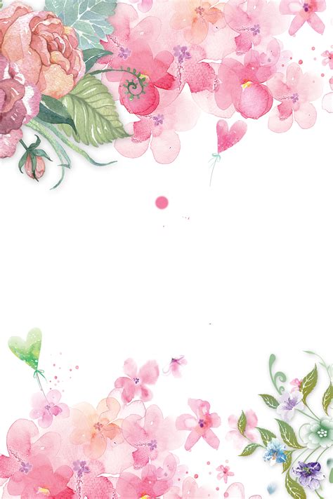 수채화 꽃 패턴 핑크 꽃 페인트 재료 꽃잎무료 다운로드를위한 Png 및 Psd 파일 Floral Painting