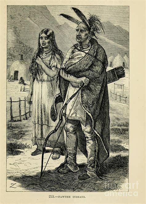 Male And Female Pawnee Indians 1872 B1 Drawing By Historic