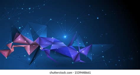 Vector 3d Illustration Geometric Polygon Linetriangle Stock Vector