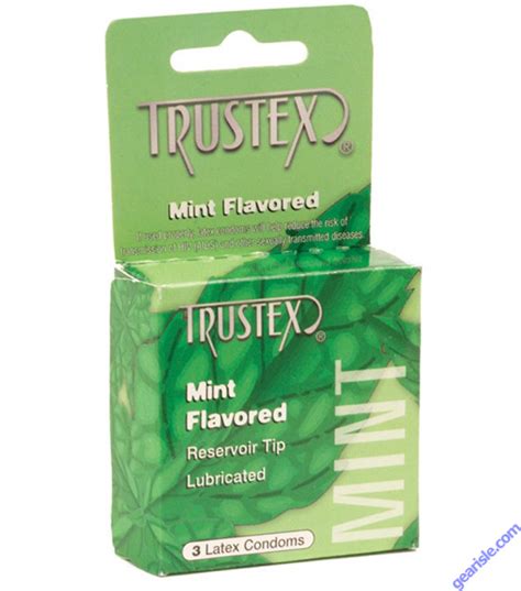 Mint Flavored 3 Lubricated Latex Condoms Trustex