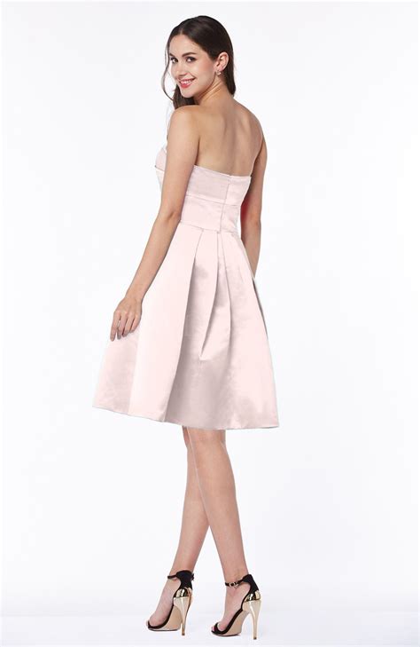 Rosewater Pink Romantic Strapless Sleeveless Knee Length Ruching Plus Size Bridesmaid Dresses