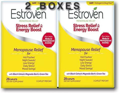 Estroven 2 Boxes Menopause Relief And Stress Energy Boost 28 Capsules