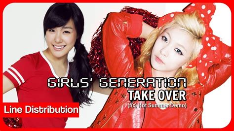 Snsd Girls Generation 「take Over Hot Summer Demo 」 Line Distribution Color Coded Bars