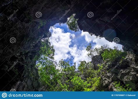 Caves In The Limestone Rocks Of The Rak River Canyon Cerknica