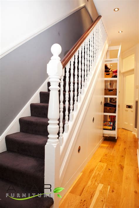 Installing laminate on top stair to carpet may be something you need to do. ƸӜƷ Under stairs storage ideas / Gallery 9 | North London, UK | Avar Furniture