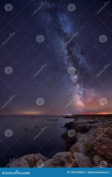 Milky Way Above The Black Sea Stock Photo Image Of Glow Astrology