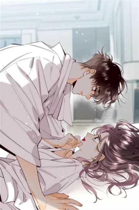 An Anime Scene With Two People In Bed And One Is Holding The Others Head