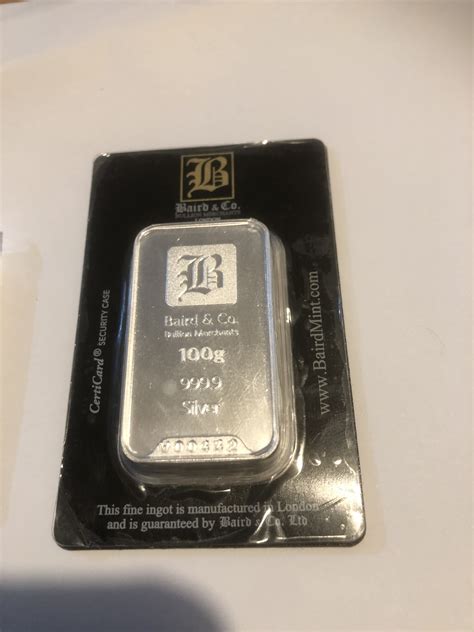 2 X 100g Silver Bars £95 Each United Kingdom Ungraded The Silver