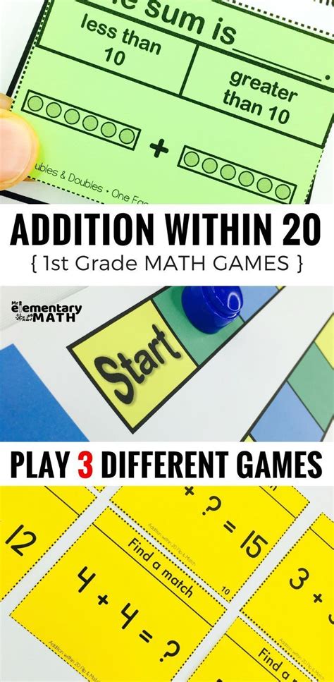 1st Grade Addition To 20 Games Are A Fun Alternative To Worksheets For