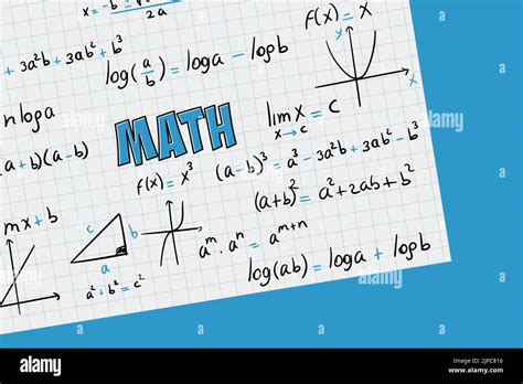 Math Exercises Formulas And Equations For Calculus Algebra With Grid