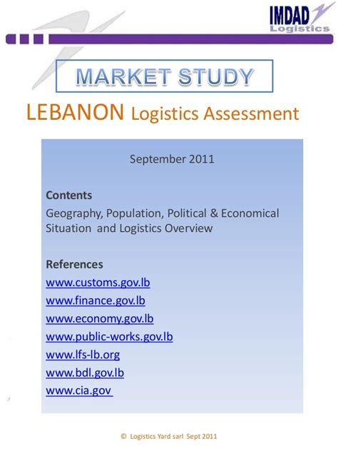 Lebanon Logistics Assessment Italy Presentation Imdad