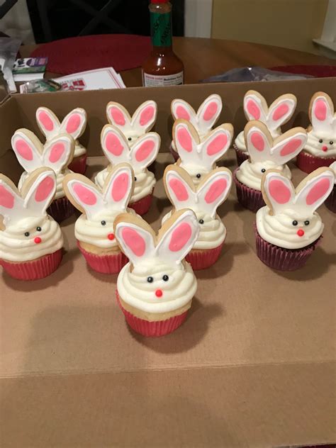 Bunny Ear Cupcakes Made With Sugar Cookie Ears Sugar Cookies Cupcake