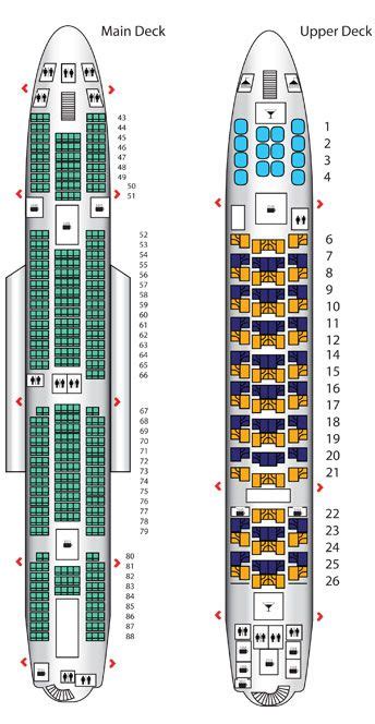 Sitzplan A380 Emirates Economy