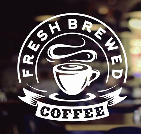 Fresh Brewed Coffee Takeaway Cup Window Sign Vinyl Sticker Graphics Cafe Shop