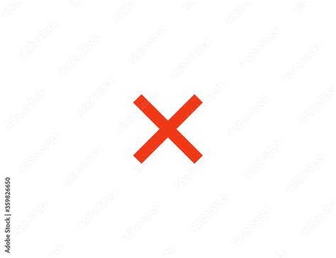 Cross Mark Vector Flat Icon Isolated Cross Mark Emoji Illustration