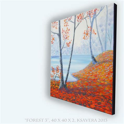 Autumn Decor Enchanted Forest Original Acrylic Painting Etsy