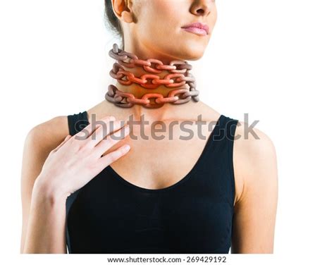Woman Chain Around Her Neck Stock Photo Edit Now 269429192