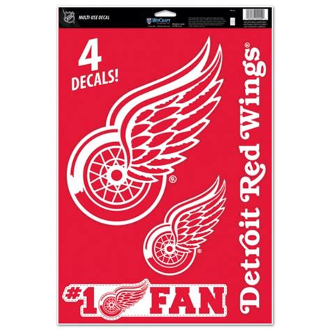 Detroit Red Wings Set Of 4 Ultra Decals At Sticker Shoppe
