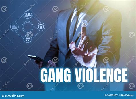 Conceptual Display Gang Violence Internet Concept Infringement Of The