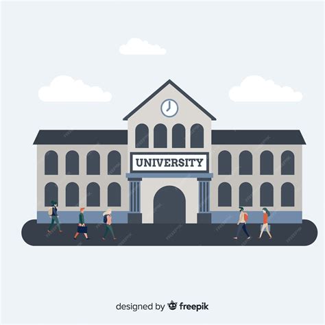 Concepto De Universidad En Diseño Plano Vector Premium