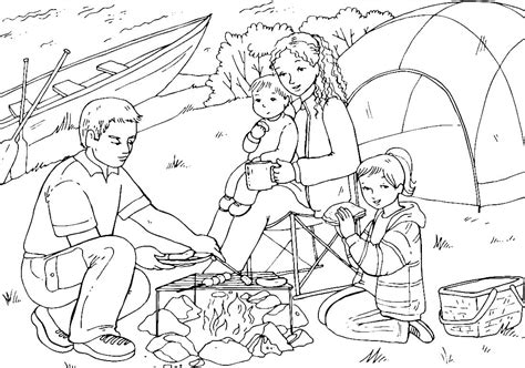 Girl Scout Camping Coloring Pages