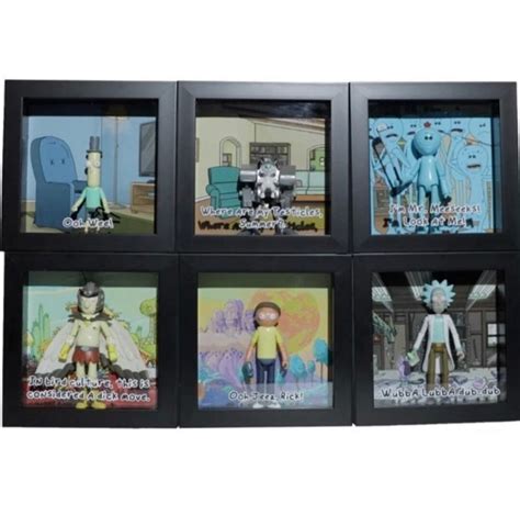 Rick And Morty Shadow Boxes Set Of 6 Etsy