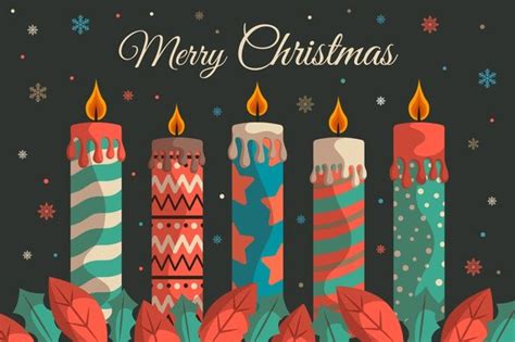 Free Vector Hand Drawn Christmas Candle Background Christmas Illustration Candle
