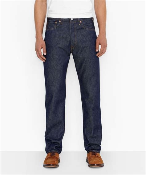 Levis Mens 501 Original Shrink To Fit Jeans Rigid Blue Denim — Daves New York