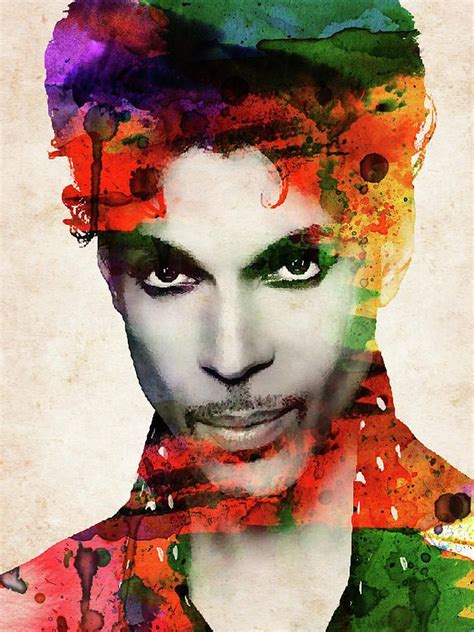 Prince Digital Art Prince Watercolor Portrait On Old Paper By Mihaela