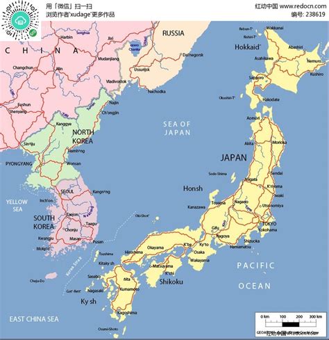 日本韩国简单地图EPS素材免费下载 红动中国