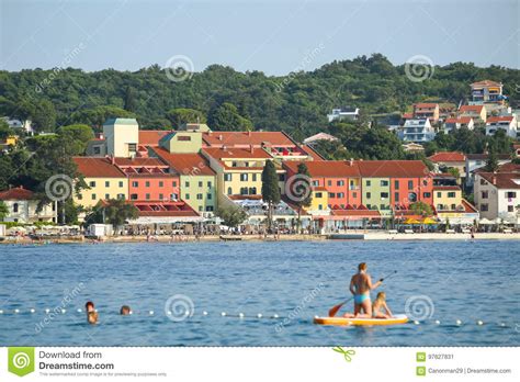 Seafront Of Njivice With Hotel Jadran Editorial Photo Image Of Tree People