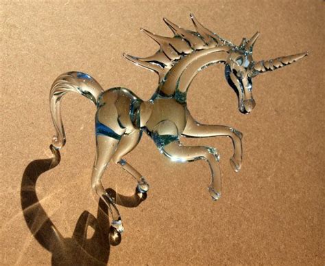 Art Glass Unicorn Detailed Figurine With A Lot Of Character Etsy