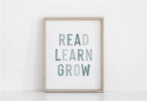 Digital Download Read Learn Grow Reading Nook Kids Etsy
