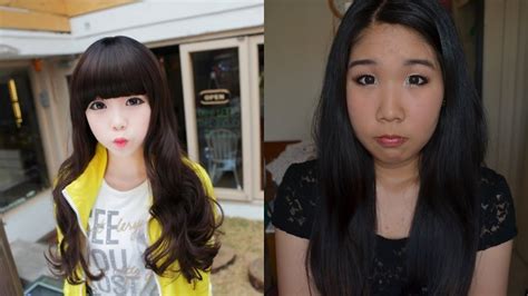 Korean Ulzzang Before And After Makeup Wavy Haircut