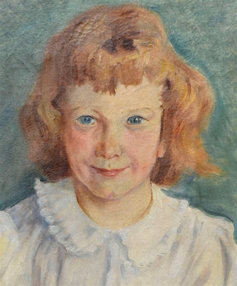 Unknown Mid Century Portrait Of A Young Girl For Sale At