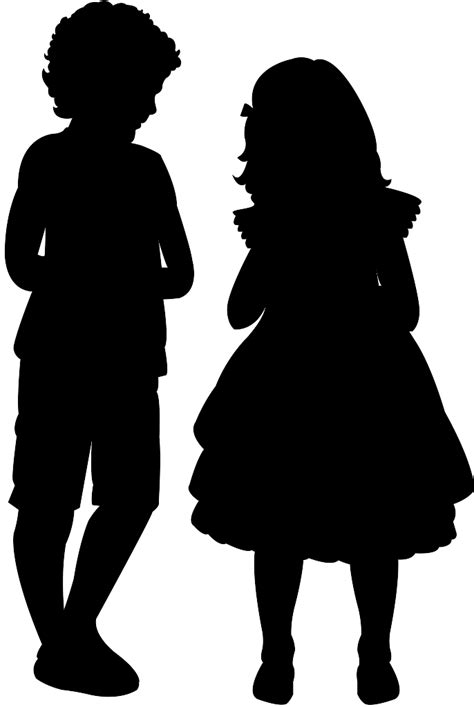 Boy And Girl Silhouette Free Vector Silhouettes