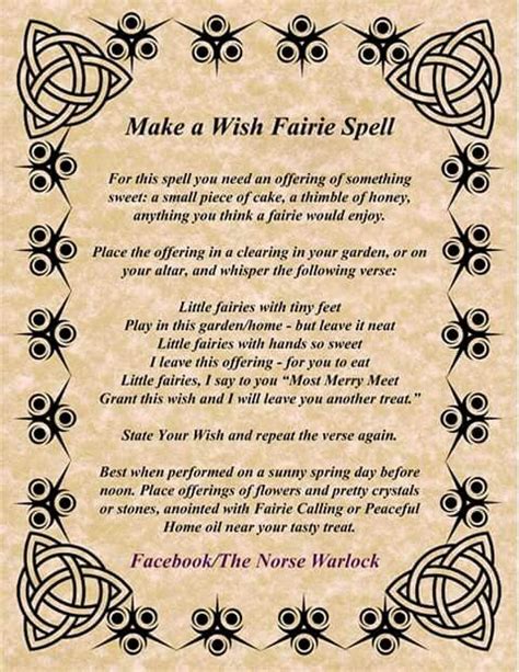 Make A Wish Fairy Spell Calling Fae Wiccan Spell Book Spells
