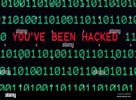 Hacked Message On Computer Screen Stock Photo Alamy