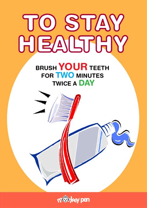 Free Printable Oral Hygiene Poster Monkey Pen Store