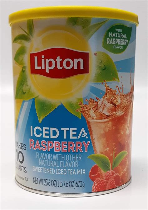 Lipton Sweetened Instant Tea Wild Raspberry 236oz Canister Pack Of
