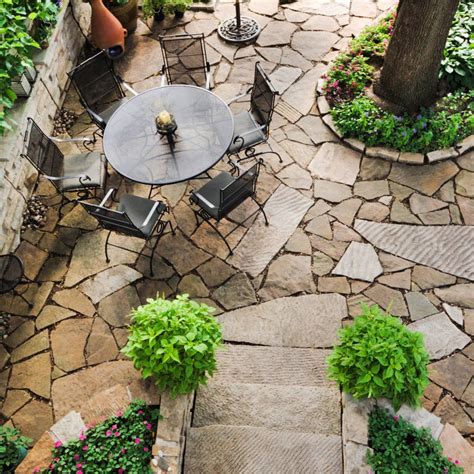 How To Lay Flagstone Patio With Concrete Patio Ideas