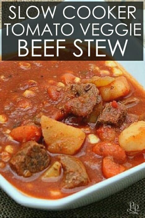 Slow Cooker Tomato Vegetable And Beef Stew