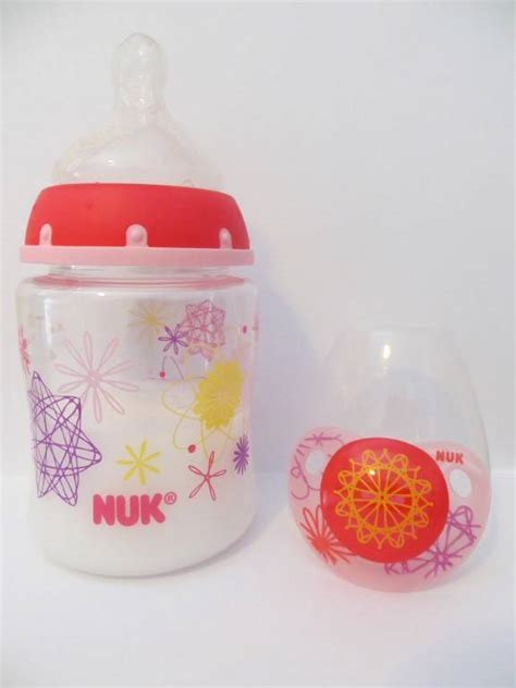 Reborn Baby Doll Bottle Set 5oz Fake Milk Pink Geometric Coordinating